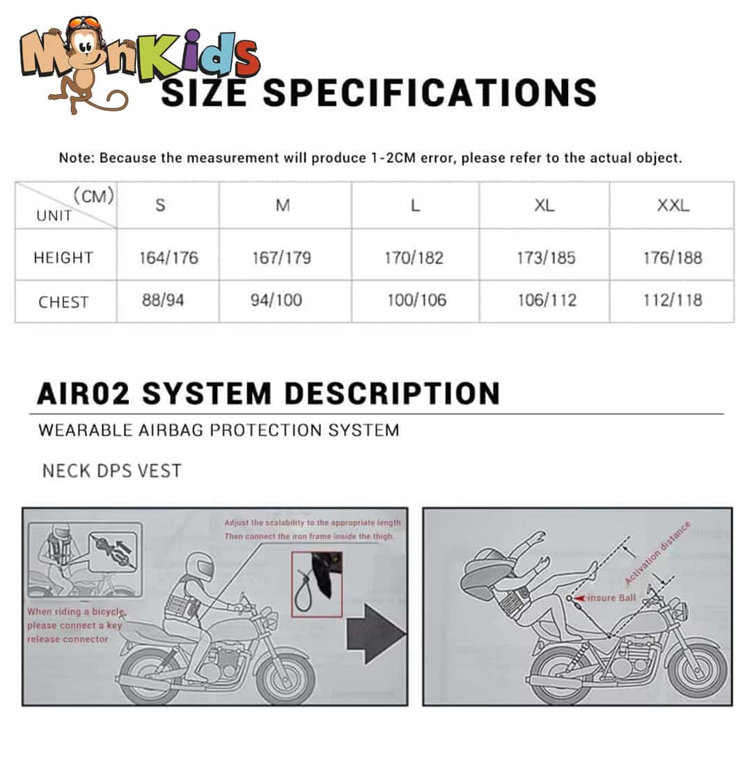 Chaleco con Airbag para Motociclistas, Imp. MonKids Motoquero - Imagen 2